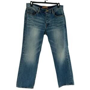 MEK USA DNM Jeans Men's Size 36 Straight Leg Button Fly Whiskers Faded Denim